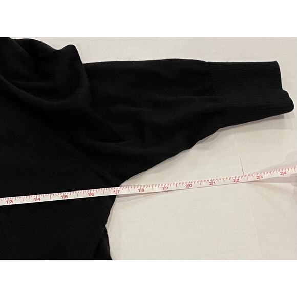 Express Cotton Black Short Sleeve Open Cardigan Sweater, Sequin Trim, Size M - Picture 10 of 11